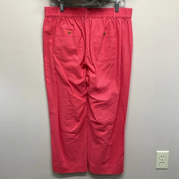 Talbots Linen Blend Flat Front Coral Pants 10 - Picture 4 of 14